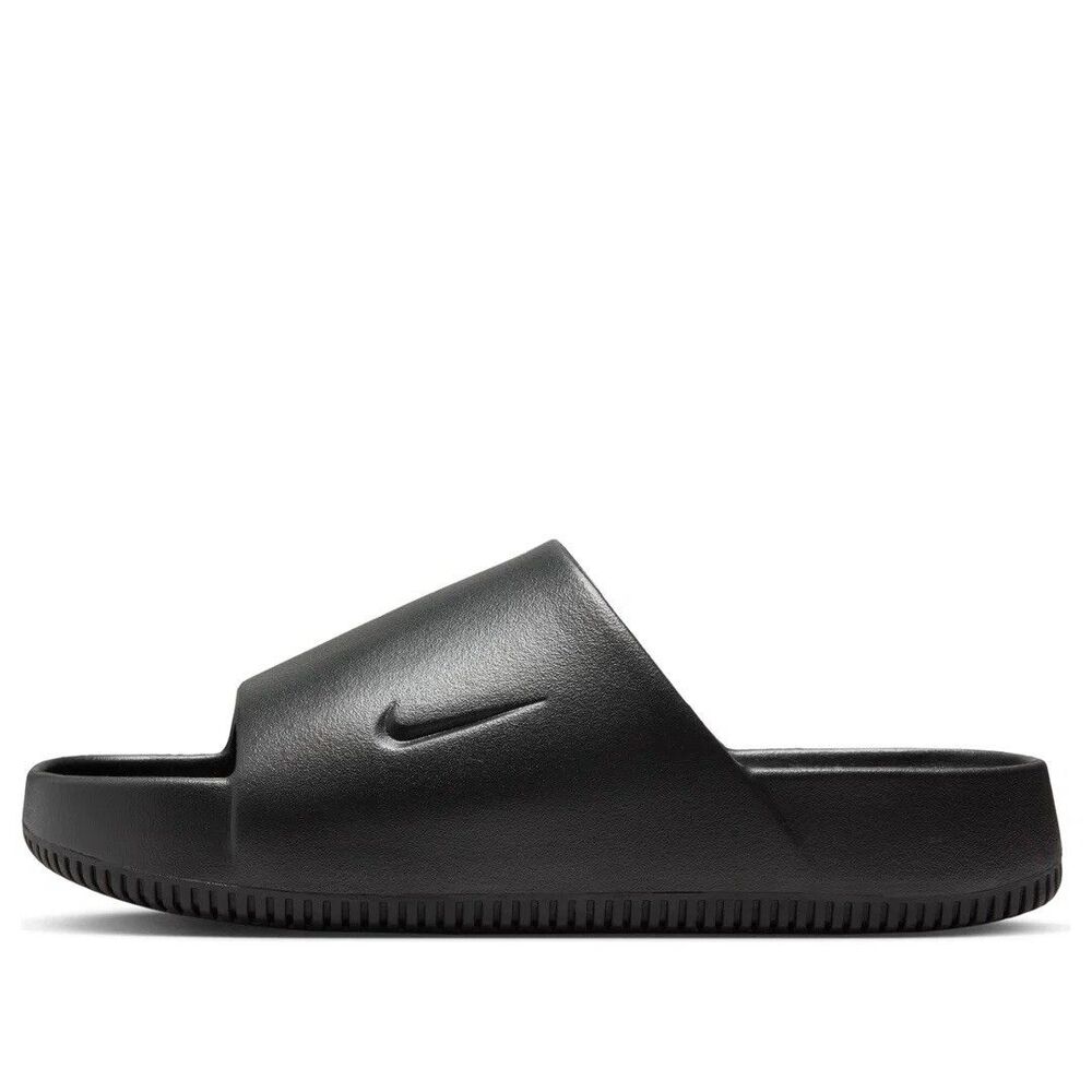 Size 18 Nike Calm Slides Triple Black Slip On Mens FD4116-001